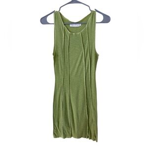 Beige Botany Lime Green Dress